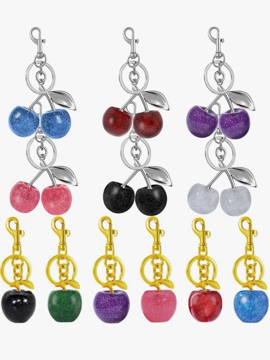 Jewelry - Cherry, Apple or Fuzzy Cherry Bag Charms NWT - Pick 1 - Your Choice of Color